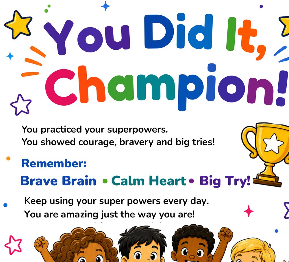Champion Certificate page from the workbook